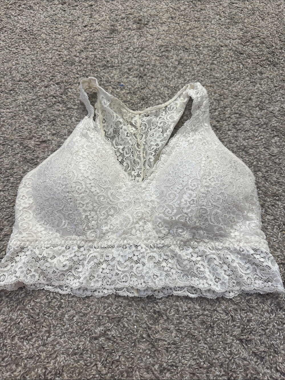 Soma Bralette Lace Racerback White